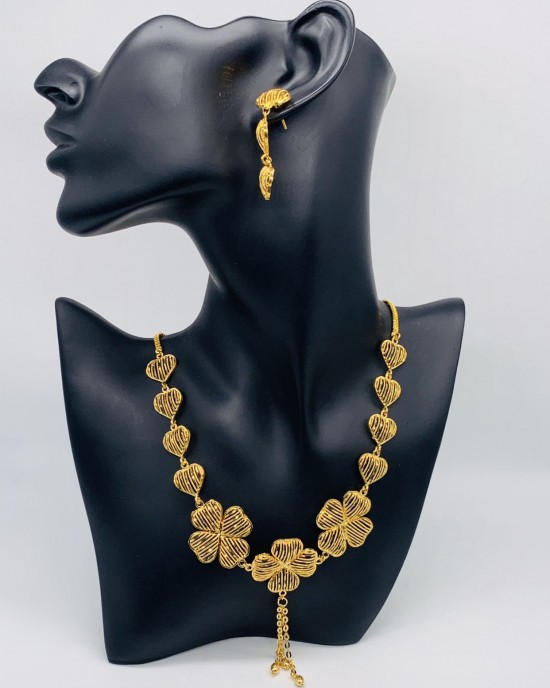 Zoya Gold Plate Jewellery Set - Jewellery sets - STYLE 2028
