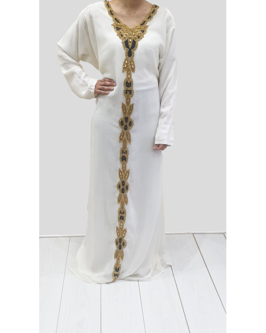Saadat Black And Gold Moroccan Kaftan