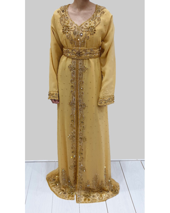 Sabha Gold Cape Moroccan Kaftan