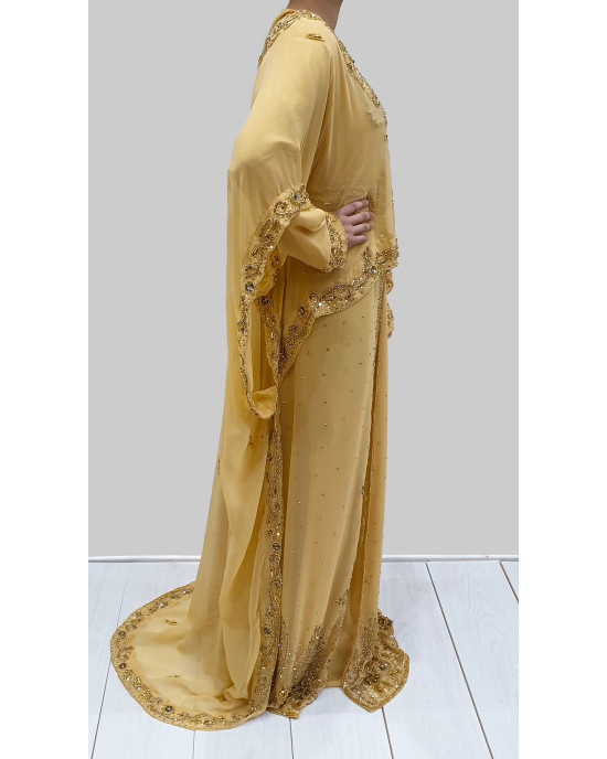 Sabha Gold Cape Moroccan Kaftan