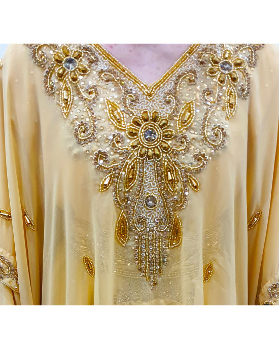 Sabha Gold Cape Moroccan Kaftan
