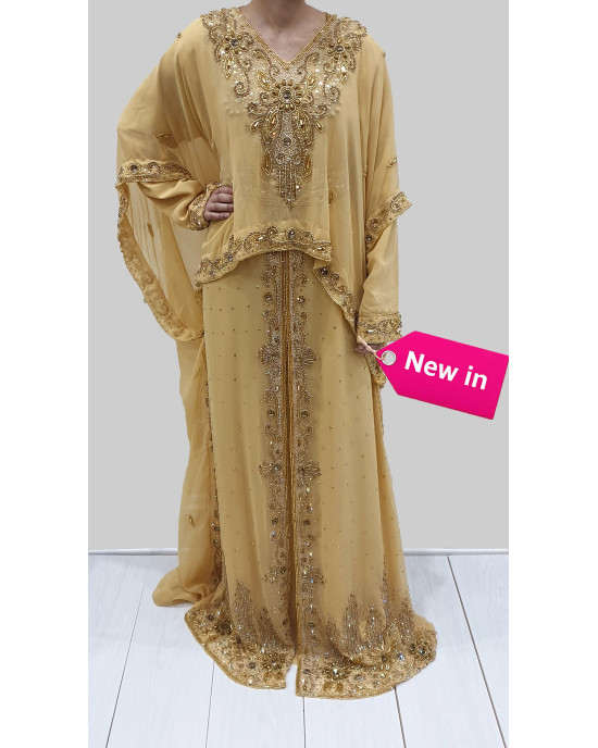 Sabha Gold Cape Moroccan Kaftan