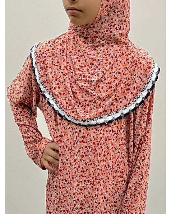 Amani's Little Girl Coral One Piece Slip On Prayer Dress