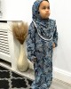 Girls Floral Print Slip On Prayer Dress