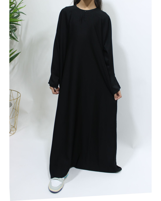 Girls Plain Black Neda Abaya