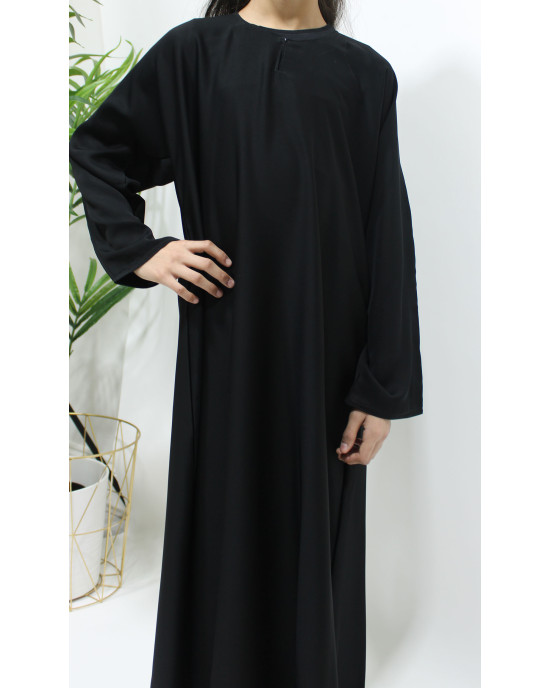 Girls Plain Black Neda Abaya