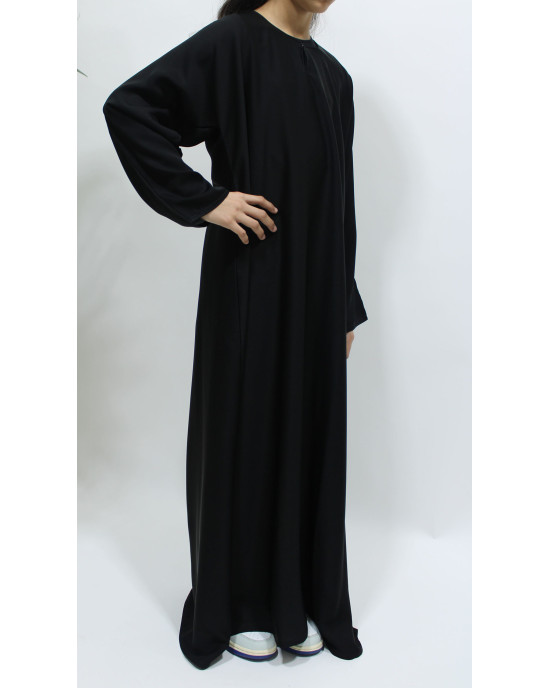 Girls Plain Black Neda Abaya