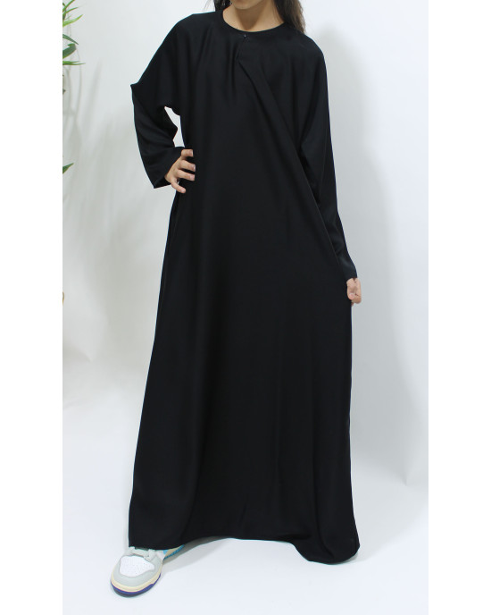 Girls Plain Black Neda Abaya