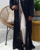 Kids Exclusive Handmade Beading Open Abaya - Navy Blue