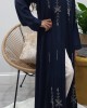 Kids Exclusive Handmade Beading Open Abaya - Navy Blue