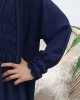 Kids Two-Piece Navy Blue Jacket Style Abaya With Belt