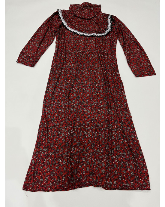 Amani's Little Girls One Piece Slip On Prayer Dress - Red