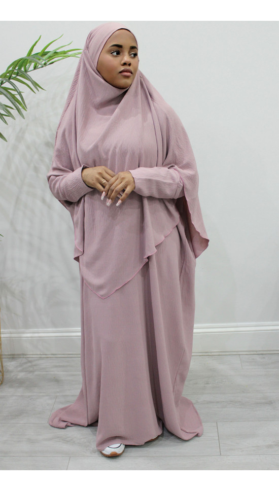 Amani's Abaya And Khimar Set - Cotton Candy