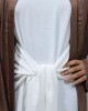 Girls Open Jacket Abaya Set - Chocolate