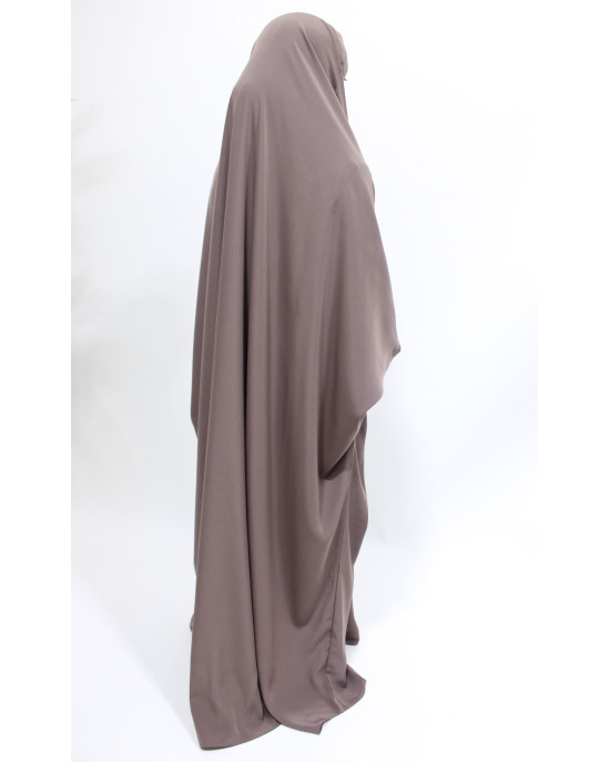 Girls Ruched Cuffs Full jilbab - Desert Taupe