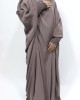 Girls Ruched Cuffs Full jilbab - Desert Taupe