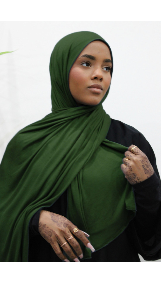 Premium Jersey Hijab - Army Green