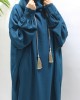 Double Hooded Prayer Abaya With Pockets - Teal
