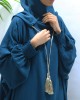 Double Hooded Prayer Abaya With Pockets - Teal
