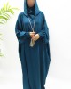Double Hooded Prayer Abaya With Pockets - Teal