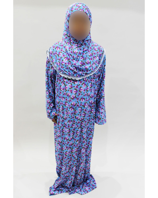 Girls One Piece Prayer Dress - Light Blue