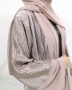 Premium Pleated Satin Open Abaya - Pink Nude