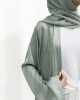 Premium Open Abaya With Inner Slip Dress - Sage
