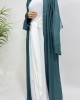 Premium Open Abaya With Inner Slip Dress - Teal