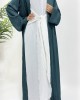 Premium Open Abaya With Inner Slip Dress - Teal