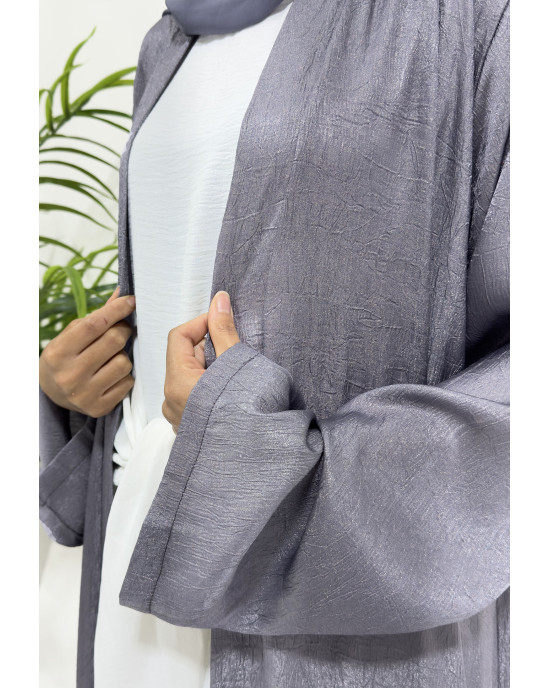 Premium Open Abaya With Inner Slip Dress - Vesper Violet