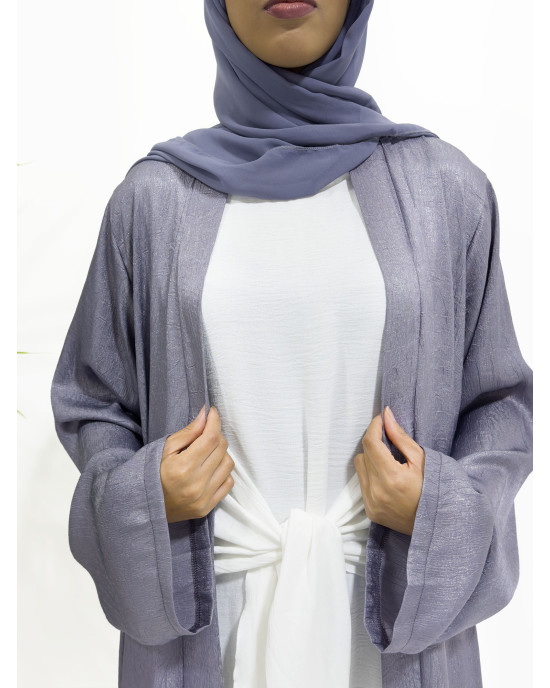Premium Open Abaya With Inner Slip Dress - Vesper Violet