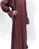 Kids Two Piece Style Open Abaya - Plum