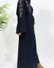 Black Hand Embellished Open Abaya