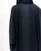 Black On Black Embellished Open Batwing Abaya