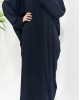 Black On Black Embellished Open Batwing Abaya