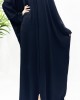 Black On Black Embellished Open Batwing Abaya