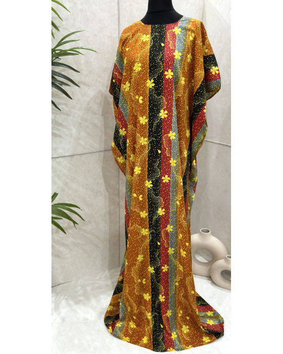 Floral Print Baati Dress - Orange