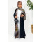 Exclusive Open Abaya With Satin Chiffon Lining - Blend Of Browns