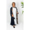 Exclusive Open Abaya With Satin Chiffon Lining - Taupe