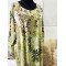 Floral Embroidery Mukhawar - Brown And Green