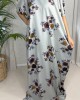 Floral Print Baati Dress - Cool Grey