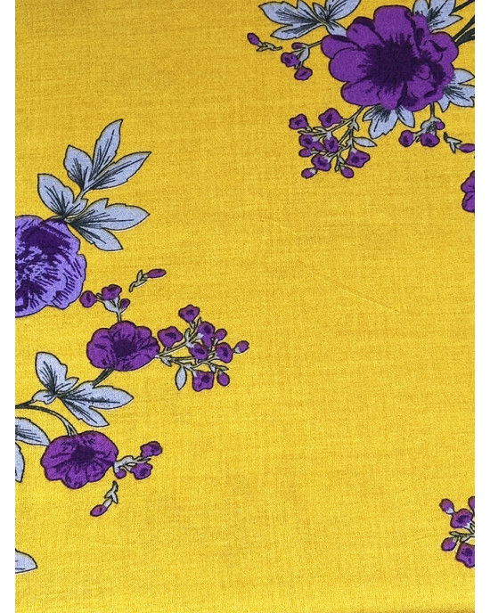 Floral Print Baati Dress - Corn Yellow