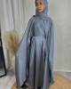 New Childrens 3-Piece Cape Abaya Set - Cool Grey