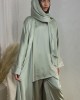 New Childrens 4-Piece Trouser Abaya Set - Sage Green