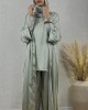 New Childrens 4-Piece Trouser Abaya Set - Sage Green