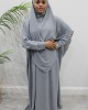 Amani's Abaya And Khimar Set - Light Grey