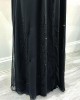 Amani's Black Embellished Double Chiffon Open Abaya