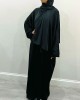Amani's Black Embellished Open Farasha Abaya