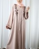 Amani's Nude Pink Embellished Open Abaya