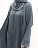 Amani's Slate Gray Two-Piece Open Abaya